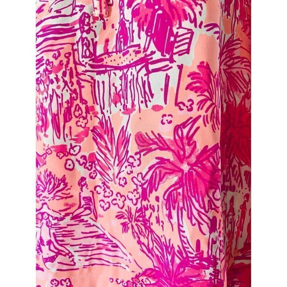 Lilly Pulitzer Elsa Silk Top in Beach Street Whales Print Size XS - Picture 4 of 13